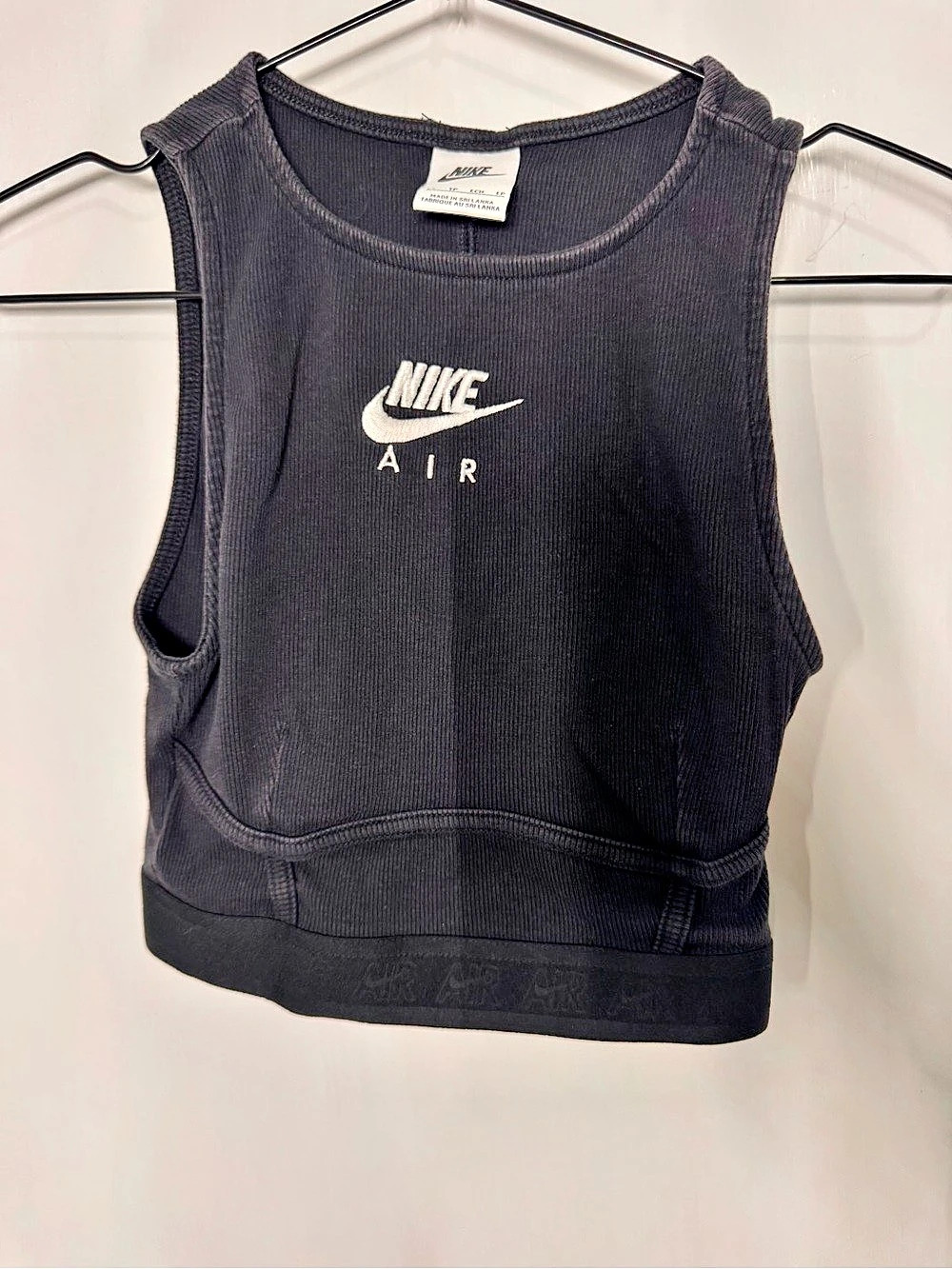 Nike Air Crop Tank Ribbed Tank Top Black XS